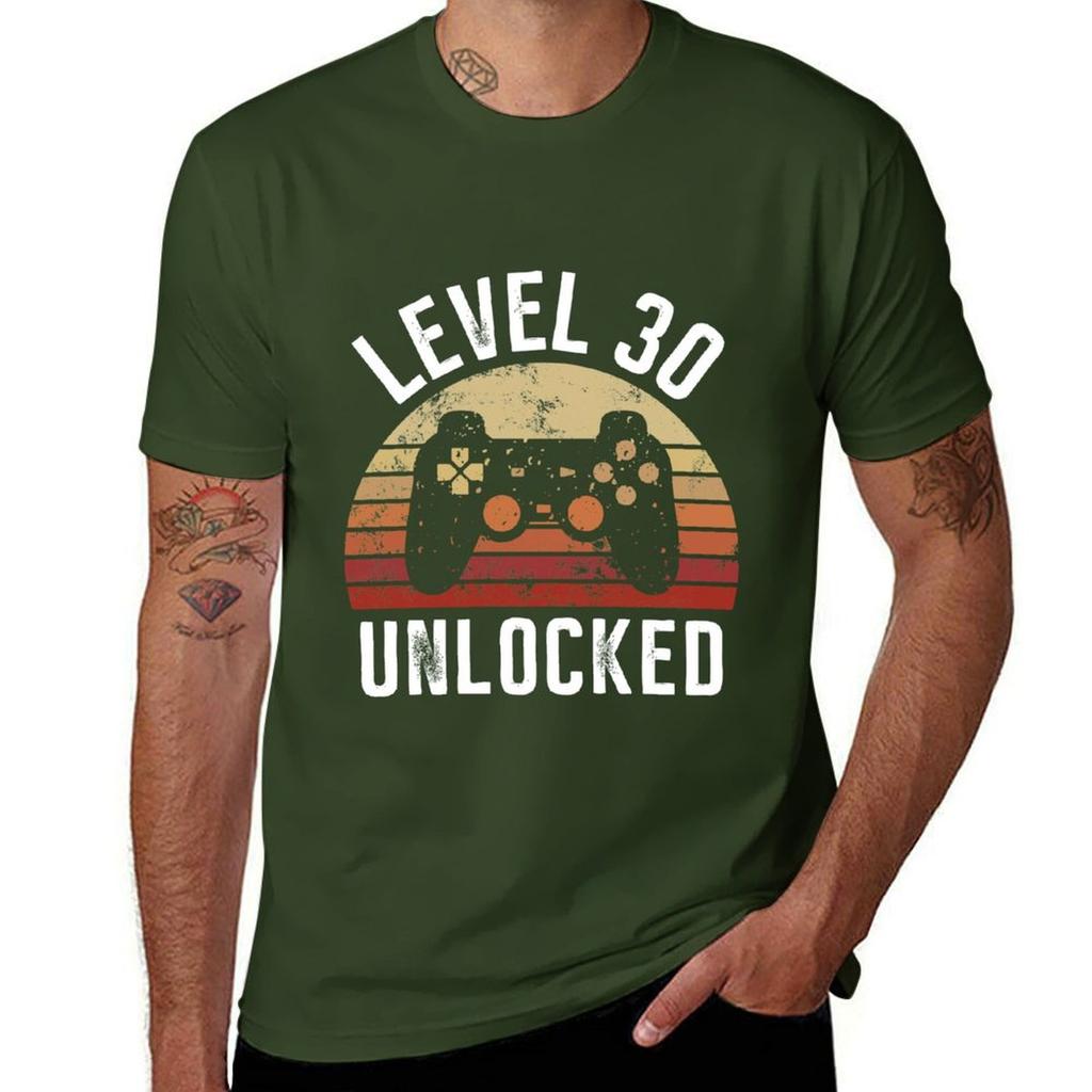 Level 30 Unlocked Shirt Video Gamer 30th Birthday Gifts Tee T-Shirt graphic t shirts funny gifts tees mens plain t shirts