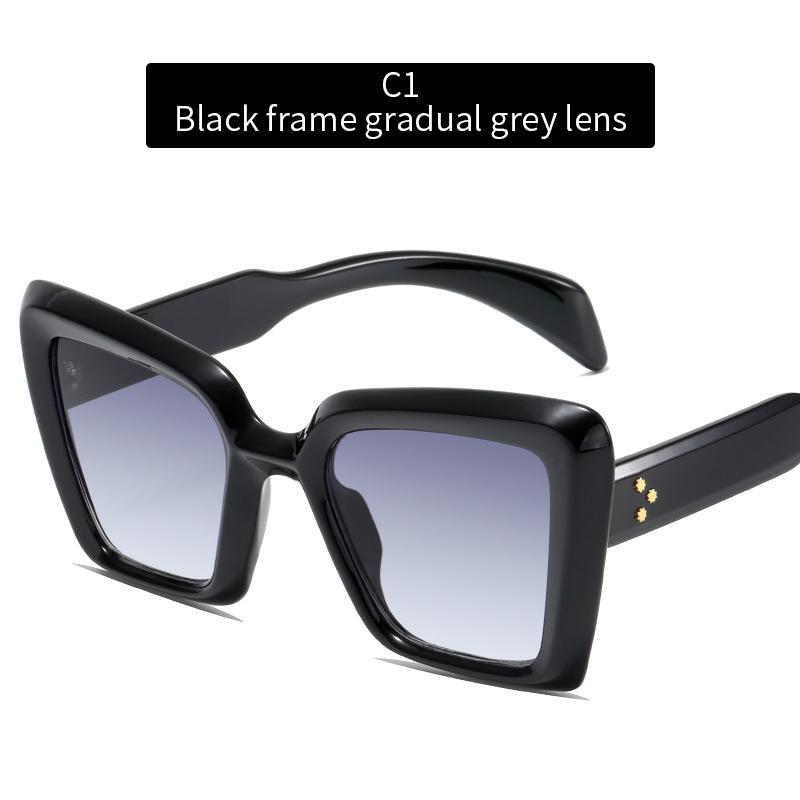 Hip Hop Sunglasses From Europe And America Square Cat Eyes Rice Nails Trendy Sunglasses New Ins Street Photos Trendy Fashion And