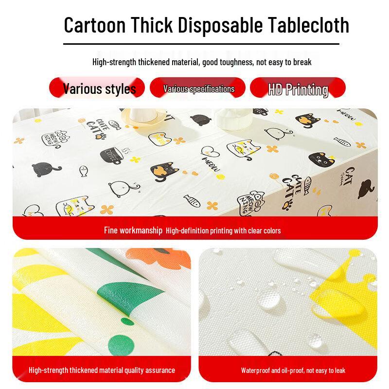 Cartoon Cat Disposable Tablecloth
