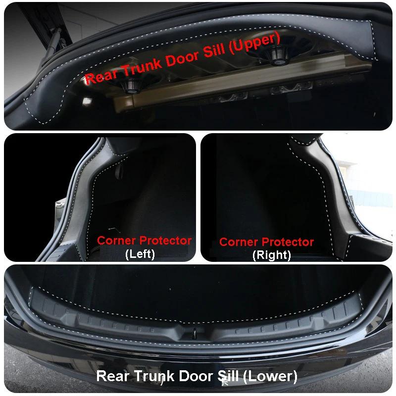 for Tesla Model 3 Highland 2024 2025 Rear Trunk Door Sill Protector Cover Anti-scratch Guard Board TPE Protection Accessories