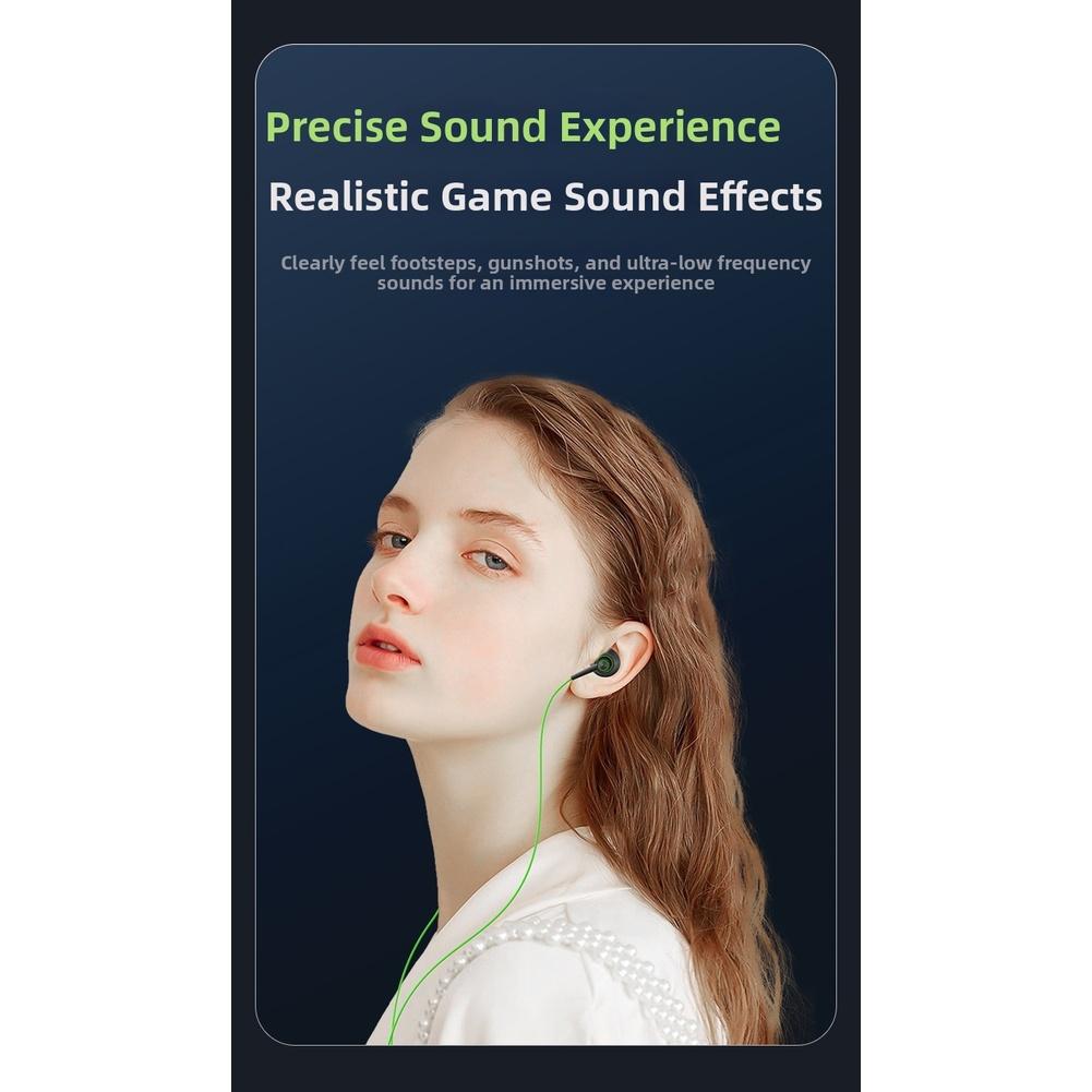 Wired Gaming Earbuds With Microphone Type C USB Speaker For Battle Royale In-Ear Design Precision Sound Positioning Noise