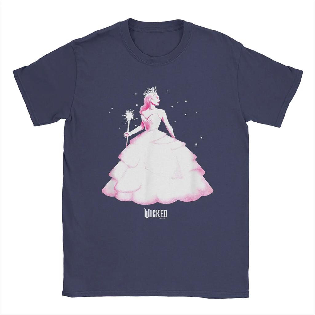 Mode Böse Glinda Tonale Pose T-Shirts Herren O-Ausschnitt Reine Baumwolle T-Shirts Magischer Film Kurzarm T-Shirt Geschenk Kleidung weich