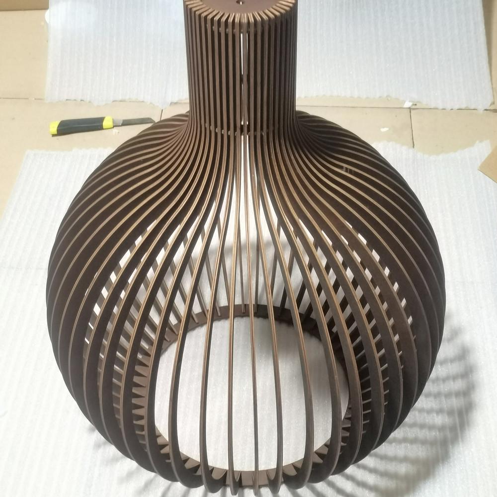 Modern Wood Pendant Light for Living Room Decoration Black Hanging Lamp Suspension Wooden Chandelier Lighting Fixtures