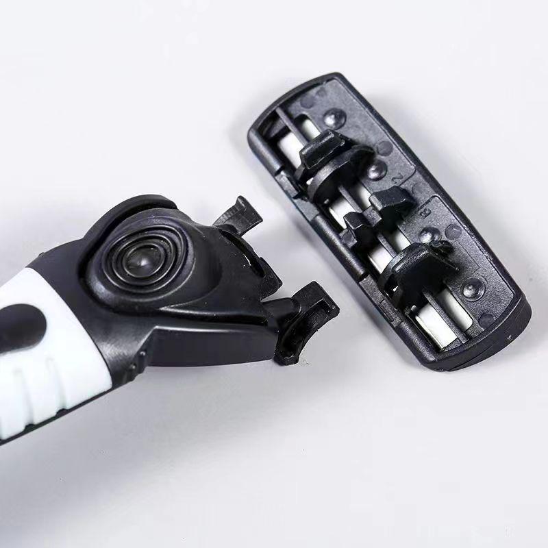 6-Layer Ultra-Thin Men's Razor with Replaceable Anti-Scratch Heads