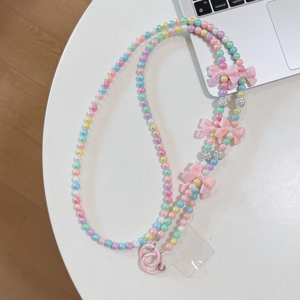 Bow Crossbody Phone Chain Diagonal Lanyard DIY Mobile Phone Chain  Hanging Decoration