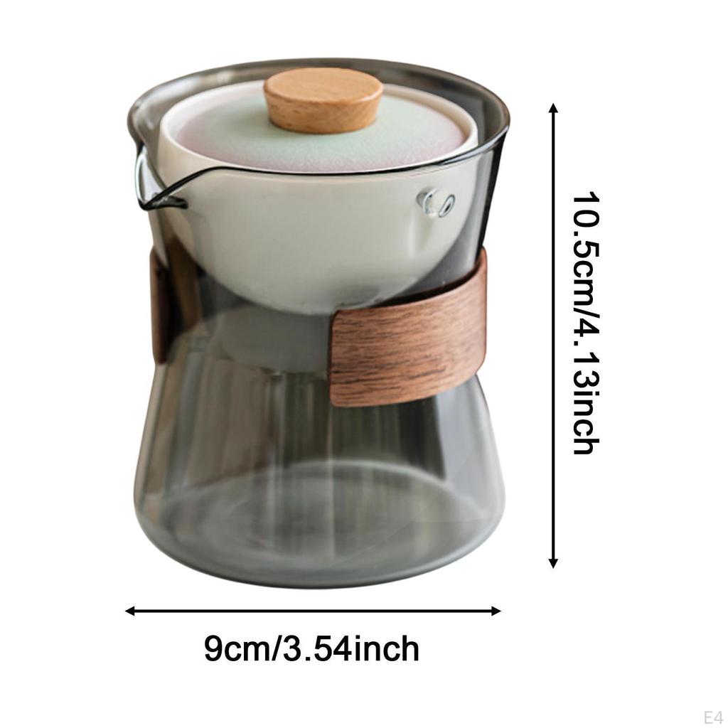 Glass Teapot Blooming & Loose Leaf Dinnerware Removable Portable Tea Kettle Gong Fu