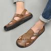Sommer Außenhandel Sandalen Herren Leder Outdoor Strandschuhe Casual Übergröße Herrenschuhe Tasche Kopf Dual-Use Coole Hausschuhe