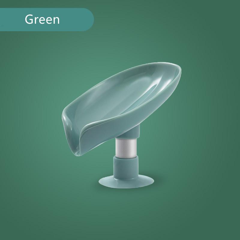 Suction Cup Leaf Shape Soap Box Drain Soap Holder Box Bathroom Shower Stable Soap Holder Sponge Storage Plate Laundry Soap Dish