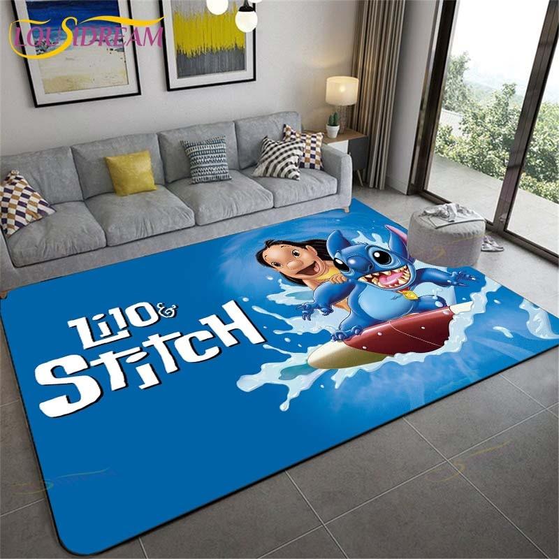 New Cartoon Stitch Carpets Kids Crawling Carpets Living Room Tea Table Mats Bedroom Rug Washable Floor Mats Household Area Mat
