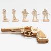 Robotime 3D Wooden Puzzle Rubber Band Guns  Justice Guard  Toy Corsac  M60 For Teens Funny Outdoors Game Shooter Gifts LQ401