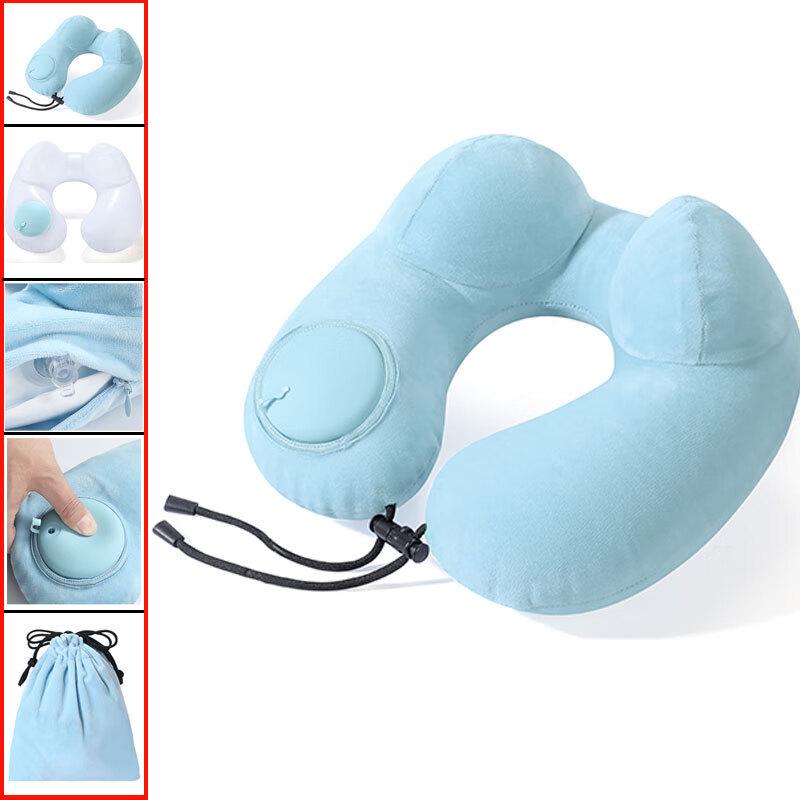OEING Upgraded Press-Type Inflatable Travel U-Pillow