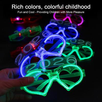משקפי שמש מצחיקים עם תאורת LED בצורת לב, משקפיים זוהרים בחושך, אביזרים למסיבות, להופעות, למועדונים, לרייבים