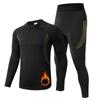 Men's Fleece-Lined Thermal High-Stretch Sports Set Long Sleeve Top and Pants