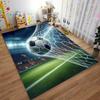 Soccer Theme Carpet with Stadium Background and Goal Net Design Suitable for use as an anti-slip for living room bedroom sofas