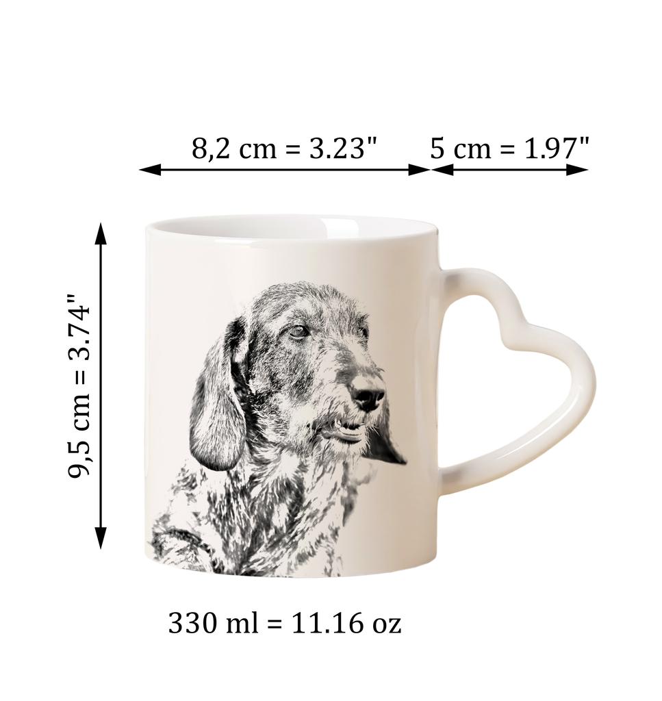 Dachshund - cup with a dog, adorable cup with a heart-shaped handle, universal gift from the Art-Dog brand