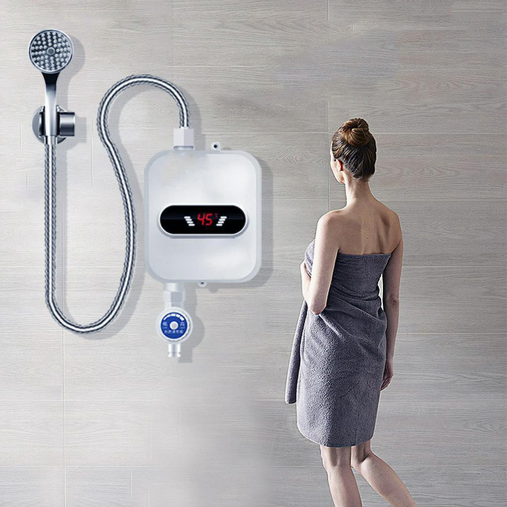 Mini Electric Tankless Instant Hot Water Heater Kitchen Faucet Tap Heating 3 Seconds Instant Heating LCD Display 3500W 220V