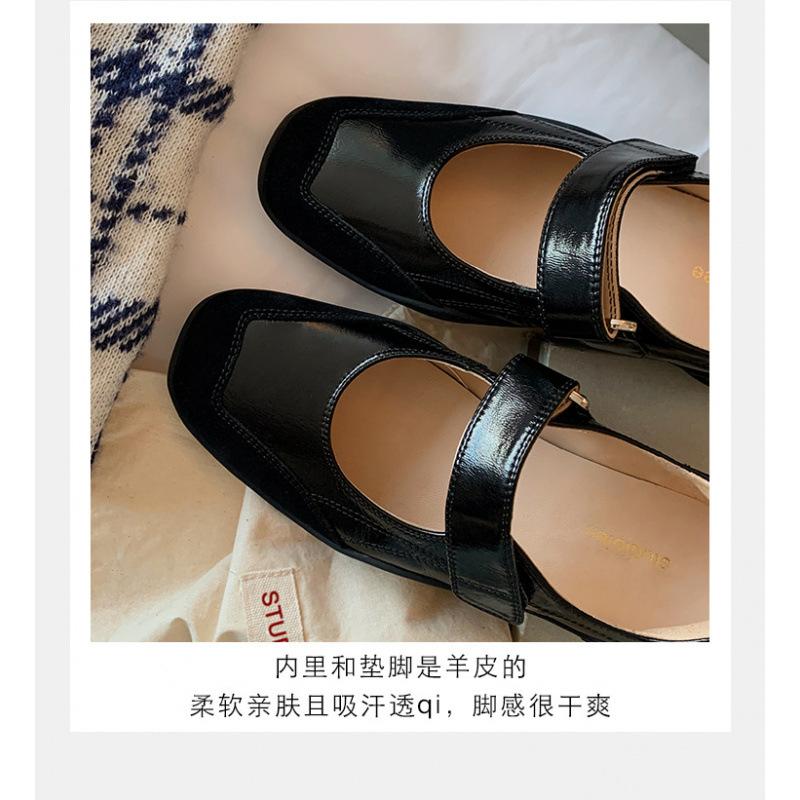 

Ленивая липучка Мягкие Функциональные Ветрозащитные На плоской подошве Кожаные Мэри Джейн Одинарные Туфли Женские Весна и Осень 40 чёрный