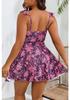 2024 Retro Plus Size Women's One-Piece High-Waist Swimsuit - European & American Style 