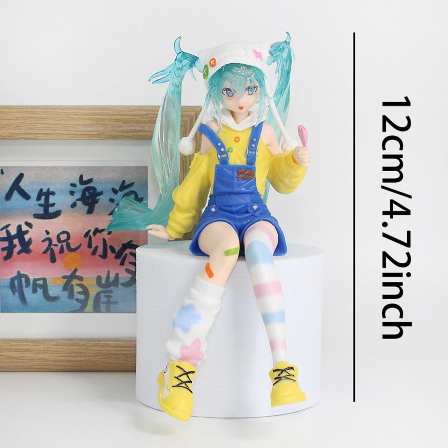 20cm/7.87in Hatsune Miku Anime Figurka Kawaii Pohádky Miku Akční Figurka Lízátková Dívka Figurka PVC Sběratelský Model Panenka Hračka