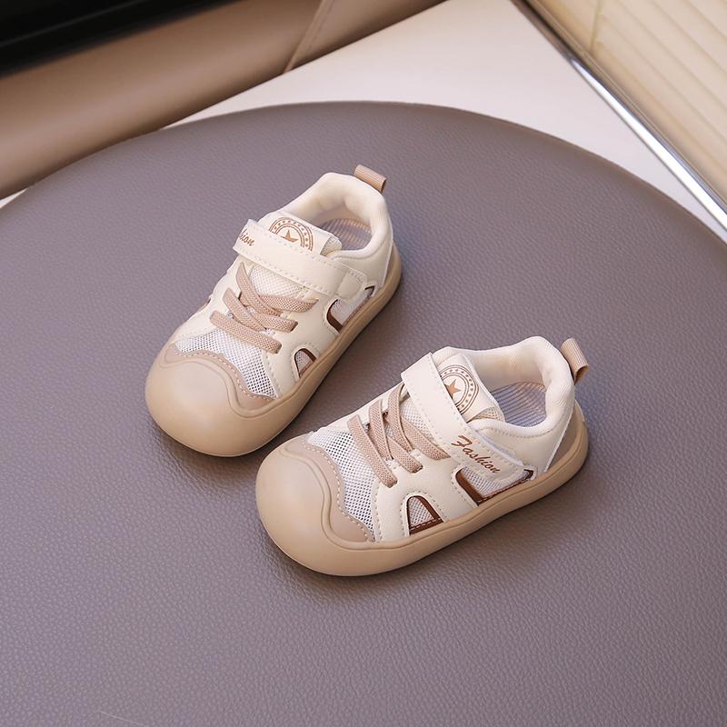 

Kids Sports Shoes Trendy Soft Sole Non-slip Boys Girls Running Shoes Toes Capped 2025 New Fashion Children Casual Shoes Comfort 22 бежевый