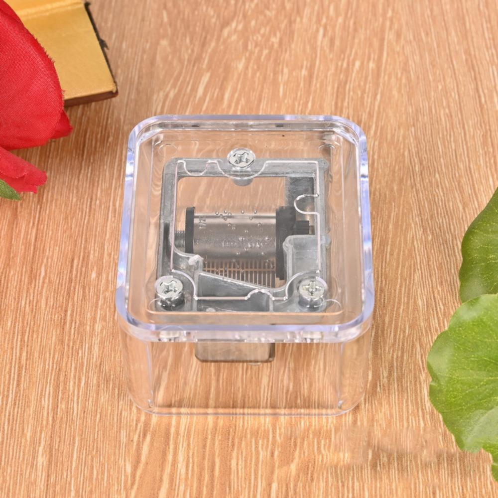 Transparent Hand Operated Music Box Acrylic Creative Crafts Ornaments  Birthday Gifts