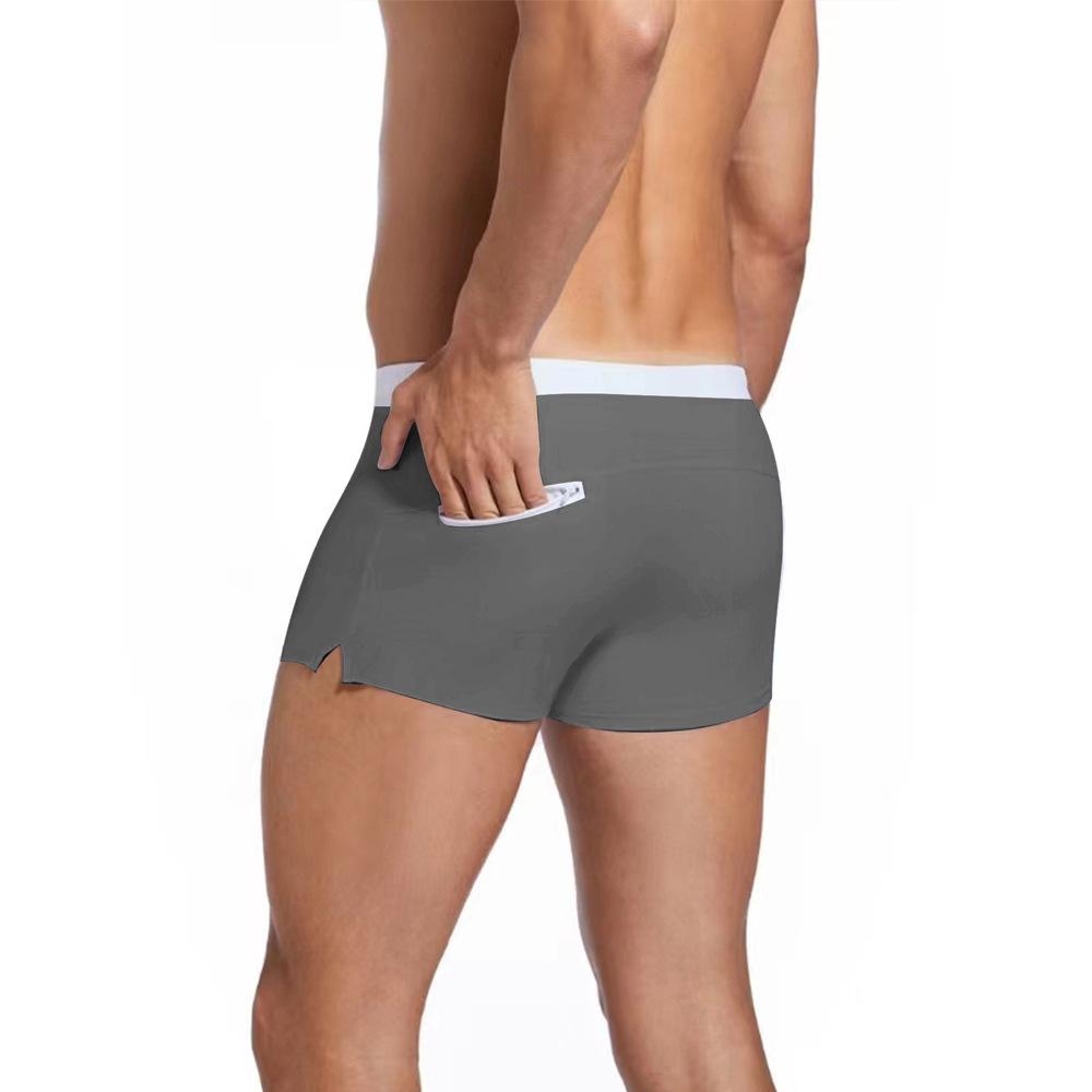 2026 Men's Solid Color Anti-See-Through Quick-Drying Sports Shorts with Drawstring