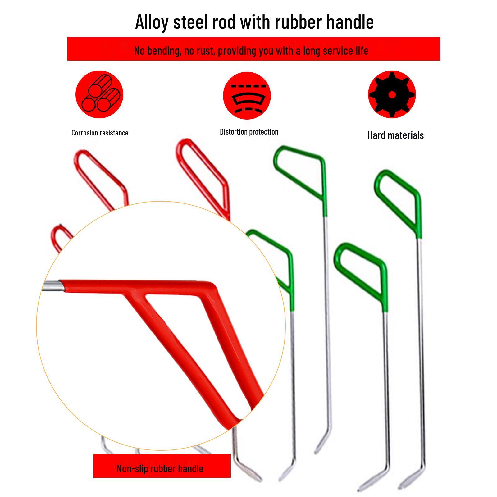 

Red & Green 9-Piece Pry Bar Set for Auto Dent & Hail Repair