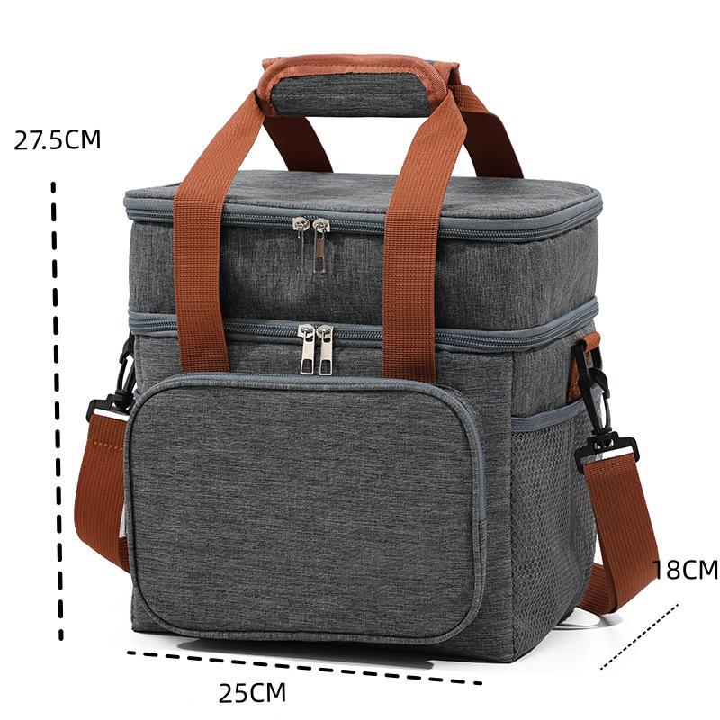 Insulated Large Capacity Tote Lunch Bag and Outdoor Picnic Crossbody Bag