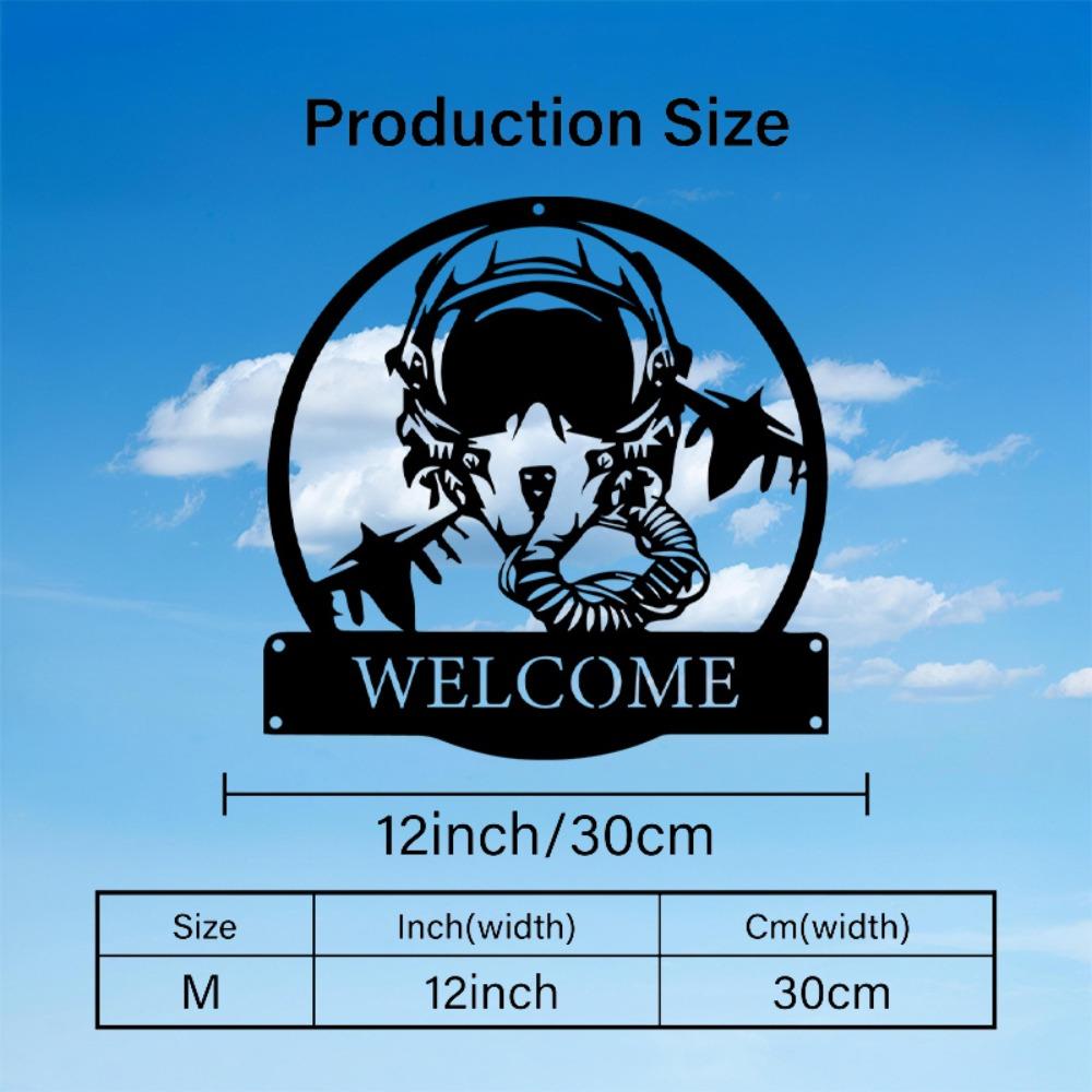 

1pc Aviation Pilot Wall Art Black Iron Metal Sign Airplane Silhouette Decor for Door Living Room Office Indoor Outdoor Handmade 30cm/12inch
