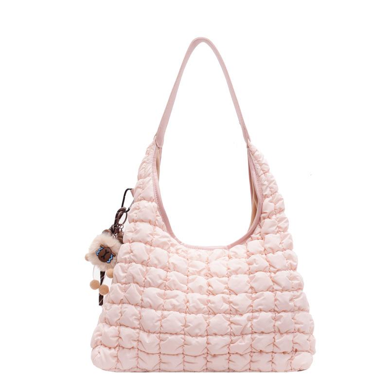 Girl Pleated Cloud Bag New Lightweight Bubble Handbag Large Capacity Casual Foreign Style Shoulder Bag