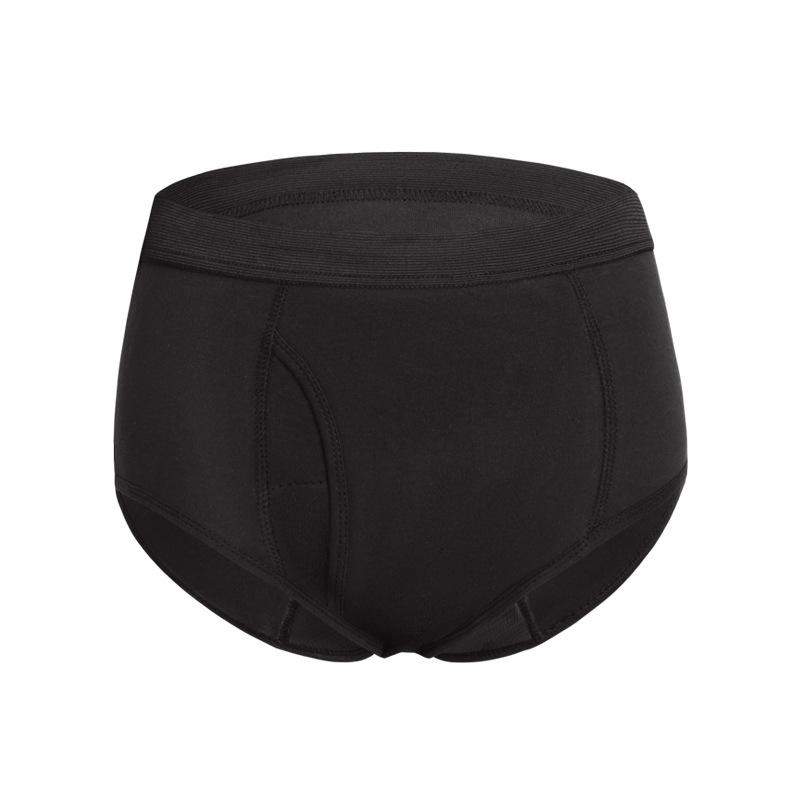 Ropa interior de hombre mayor a prueba de fugas, transpirable, color liso, de cintura media