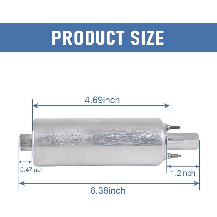 High Flow & Pressure External Inline 255LPH Fuel Pump With Installation Kit Replacement For GSL392, GSL392-400-939, GSL392400939, 400-939 Universal