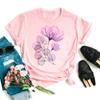 Maycaur Nuova T-shirt da Donna con Stampa Floreale Acquerello Harajuku Streetwear Anni '90 Manica Corta Magliette Cartone Animato Casual Top da Donna Abbigliamento