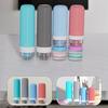 1 Set 60/90ML Silicone Travel Bottle Kit Leak Proof Reusable Facial Cream Lotion Sunscreen Storage Bottle Portable Refillable Empty Toiletries