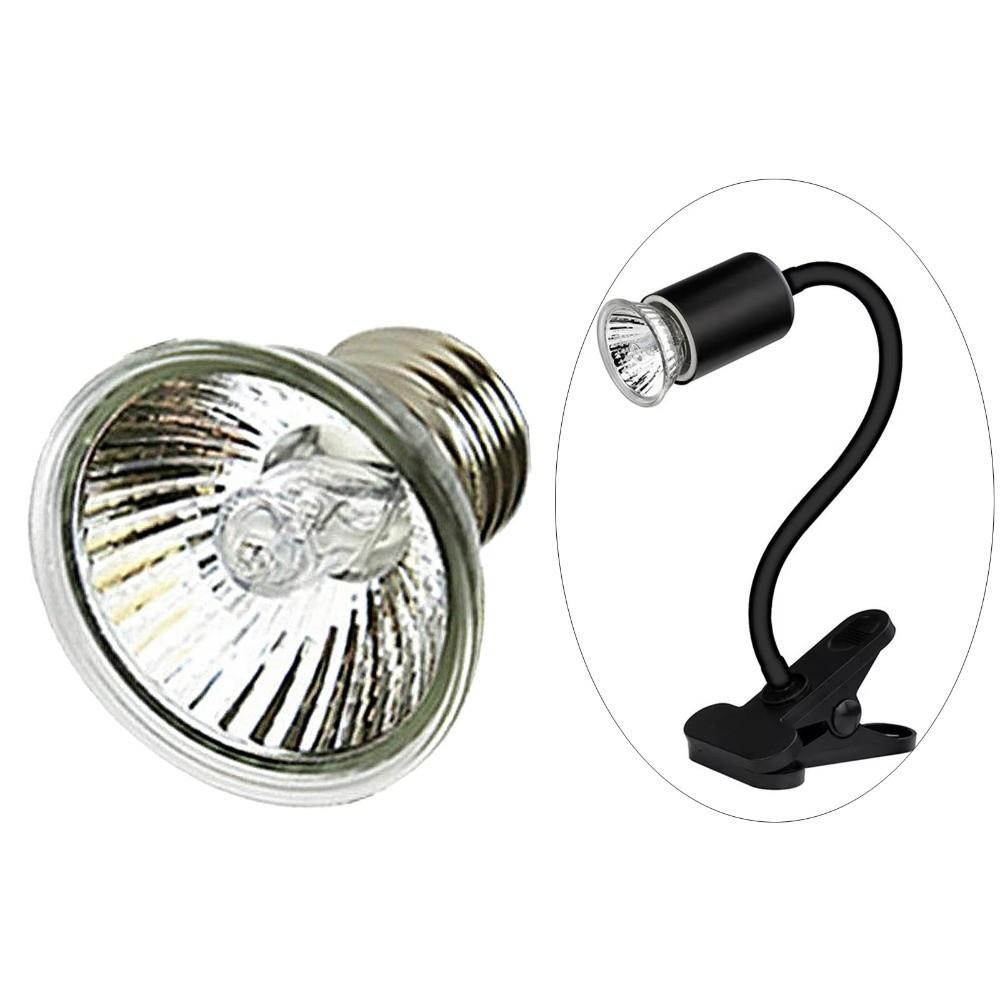 Curved Long Holder Turtle Basking Lamp Clip-on Lamp Holder Pet Heat Bulb  Temperature Controller