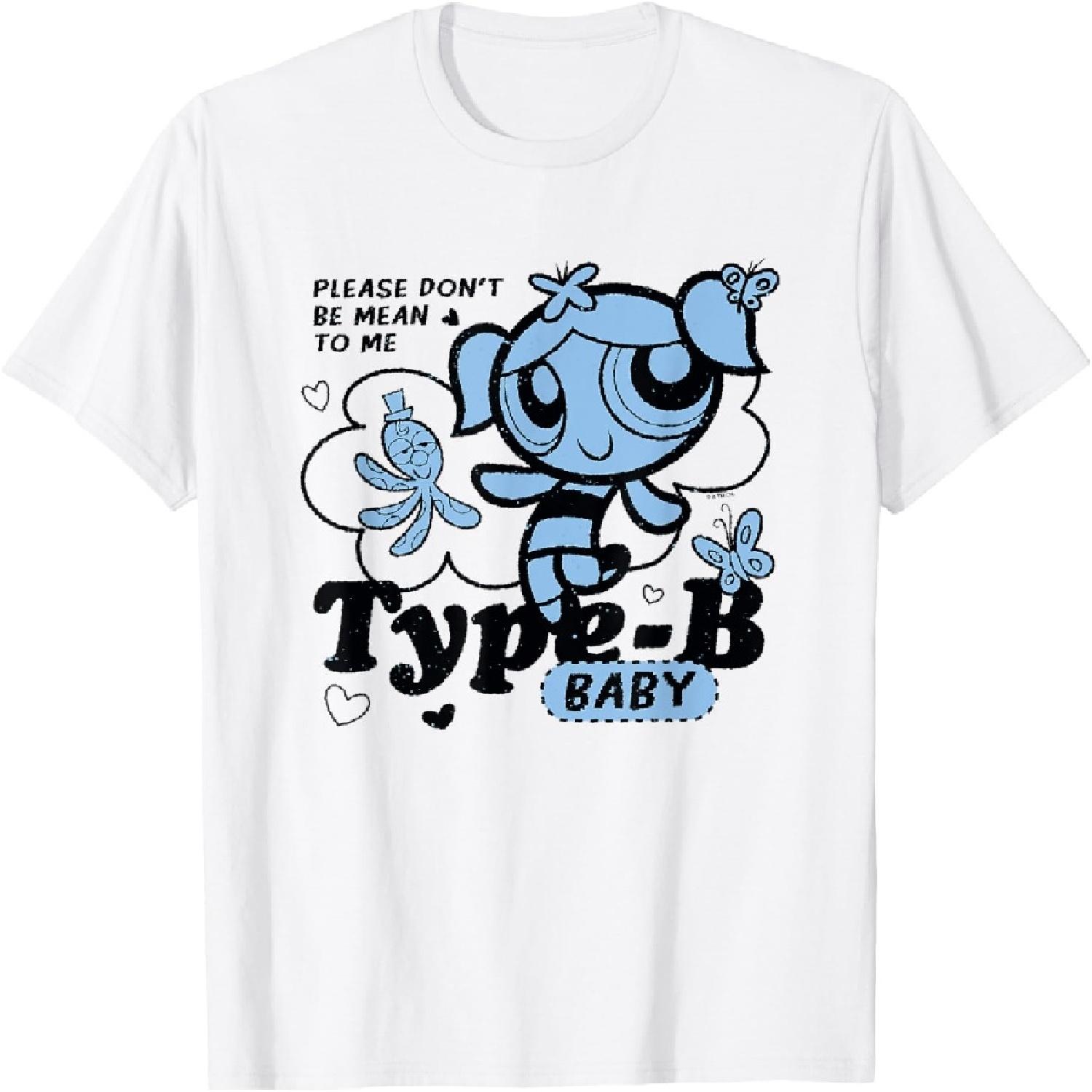 The Powerpuff Girls Bubbles Type-B Baby Please Don t Be Mean T-Shirt S