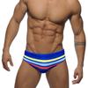 JESSBORN Men's Striped Swim Trunks - Stylish Youth Swimsuit for Beach, Pool, and Sports.
