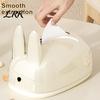 Bedroom Bedside Table Accessory Cute Rabbit Shape Tissue Box, Decorative Plastic Facial Dispenser, Round Bunny Ear Box Cream Style Napkin Case