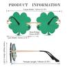 Green Leaves Sunglasses St. Patricks Day Irish Shamrock Costume Glasses Party Props Decorations Car Rimless Uv400 Sun Glasses