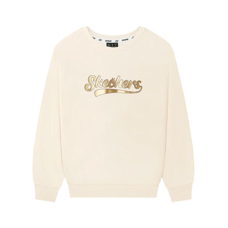 Skechers Knit Sweatshirt Pullover Breathable Round Neck Long Sleeve Unisex tops L126U049-01SV S
