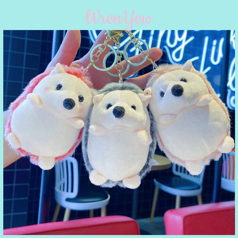 Plush Hedgehog Keychain With Pearl Chain For Bag And Gift For Kids