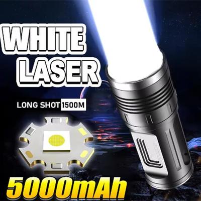 Portable Torch Long Shot 1500M Flashlight Built-in 5000mAh Battery Lamp Zoomable Flash Light Waterproof Torch Light Rechargeable Lantern