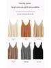 Women’s V-Neck Cashmere Camisole Sweater - Fitted, Sleeveless with Elegant Back Design for Autumn & Winter