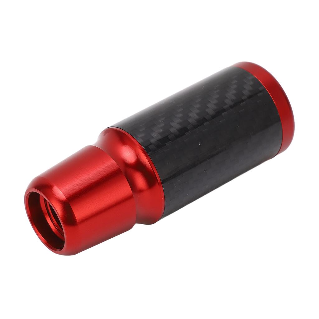 5 6 Speed Manual Gear Shifting Lever Knob Carbon Fiber Transmission Shifter Head with 3 Adapters for Vehicle
