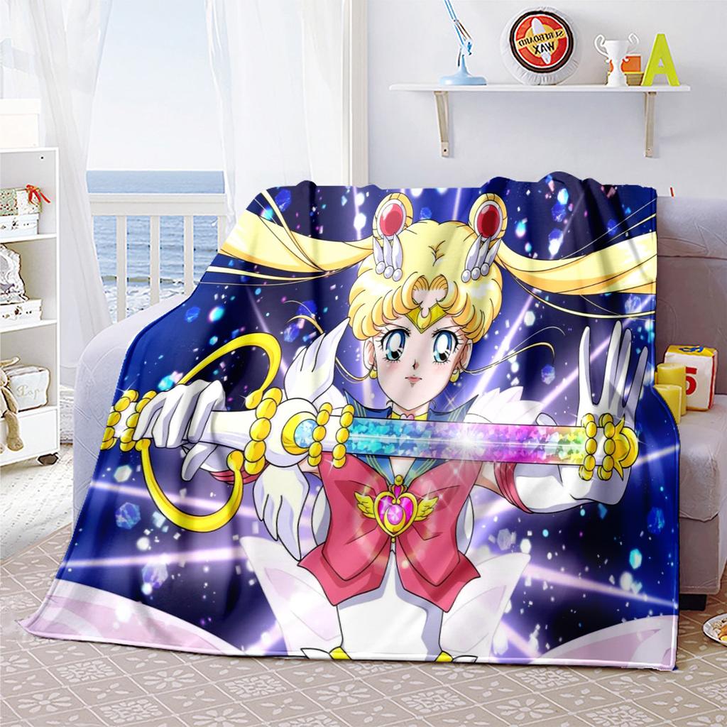 Japanese anime cute cartoon theme Sailor Moon Tsukino Usagi blanket suitable for home beds, sofa covers, office nap, outdoor warm blankets O6