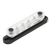 Bus Bar 12V Power Distribution Block with Cover 5 X 1/4" Studs