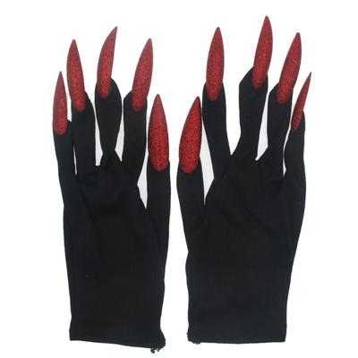 Cosplay Theme Long Nails Ghost Claw Gloves Full Finger Cosplay Witch Gloves Cloth Halloween Props Ghost Gloves Female