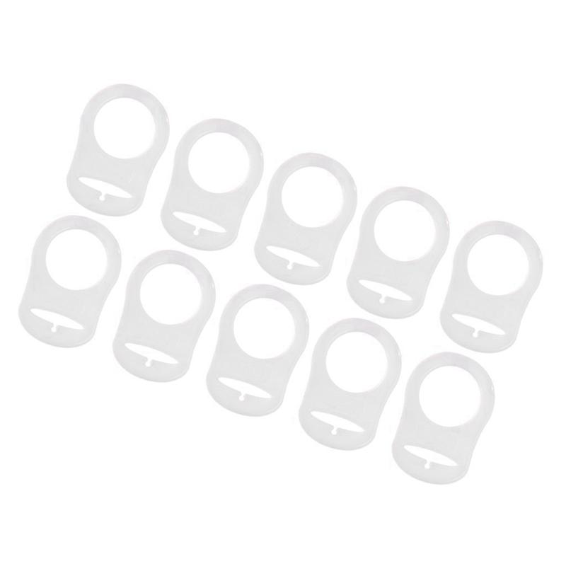 60 Pcs Button Silicone Ring Mam Pacifier Holder Mannequin Clip Adapter Transparent