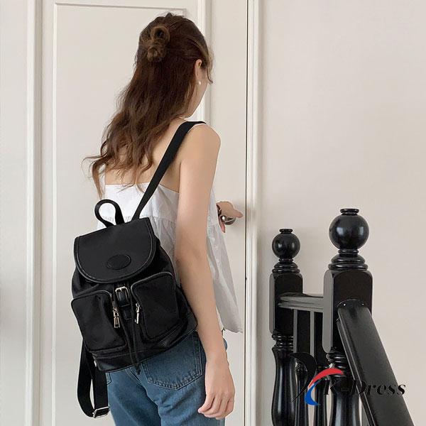 4-farbige Schnalle, zwei Taschen, Kordelzug-Rucksack, iPad, Laptop, Tragetasche aus Nylon, wasserdicht