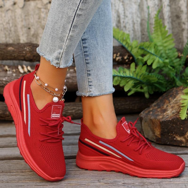 Fashion 2025 Fashion Front Lace-up Women's Vulcanize Shoes New Mesh Soft Bottom Outdoor Slip-Resistant Casual Comfortable Casual Shoes